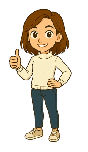 Personnage fille pouce en l'air